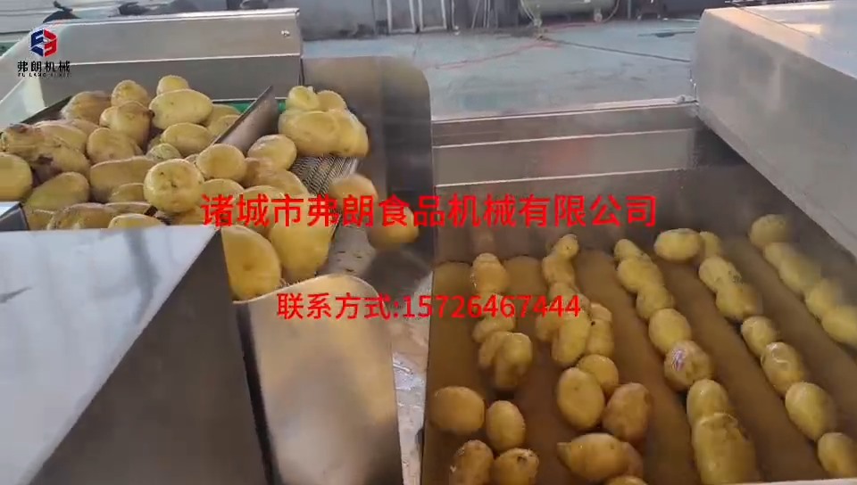 Potato cleaning and air drying classification line test machine