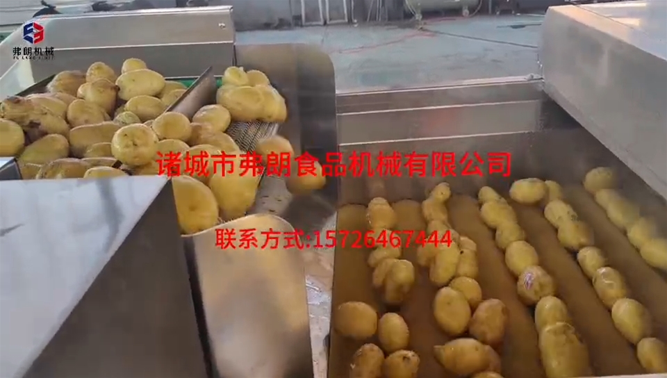 Potato cleaning and air drying classification line test machine